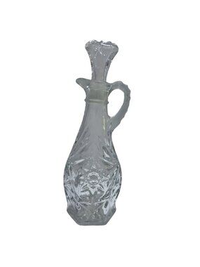 Anchor Hocking Clear Glass Cruet in the Early American Star of David pattern